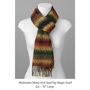 Multicolor Wavy Knit Scarf by Magic Scarf Co – 72” Long